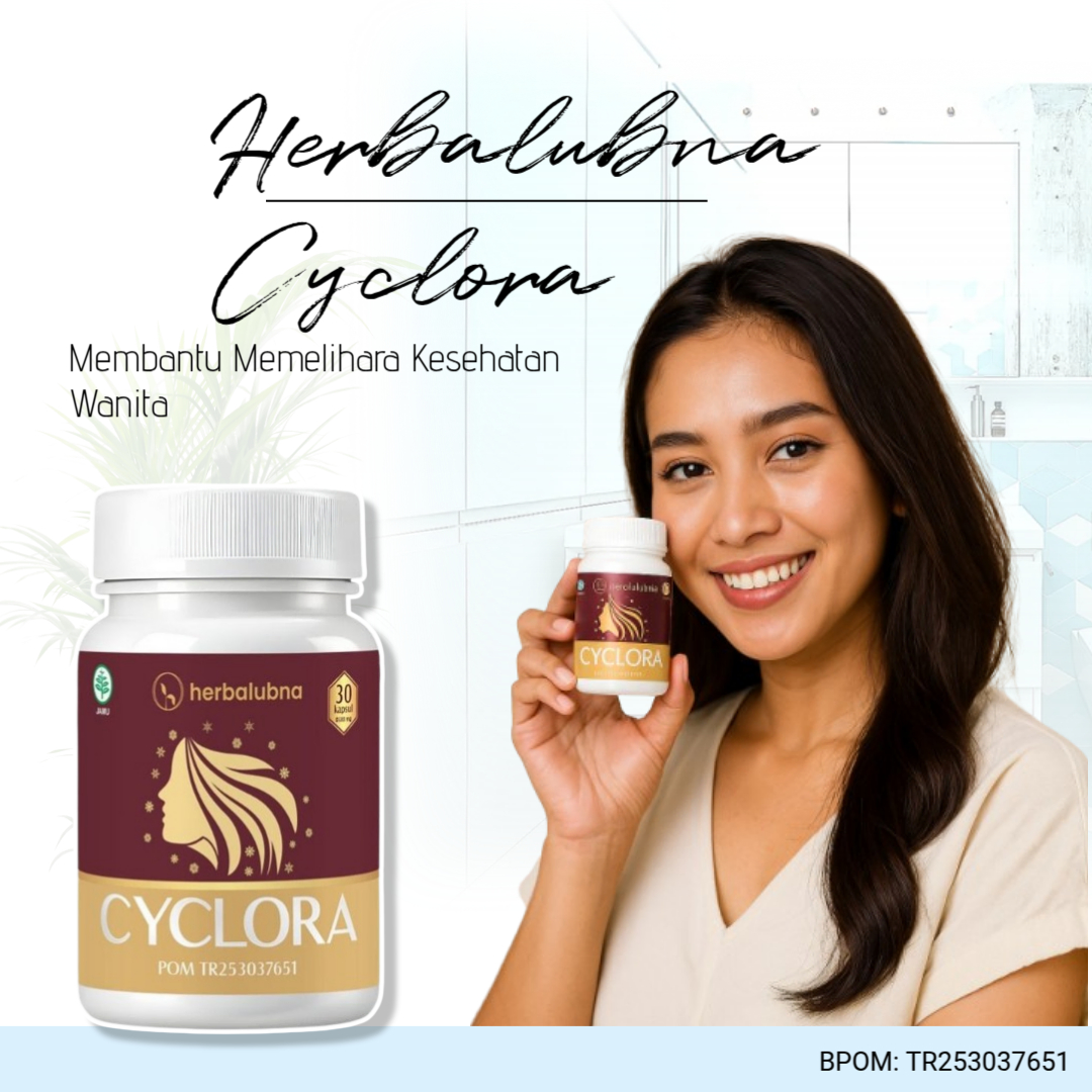 Cyclora-Suplemen-Herbal-Haid-Lancar Herbalubna Cyclora - Obat Pelancar Haid & Telat Datang Bulan
