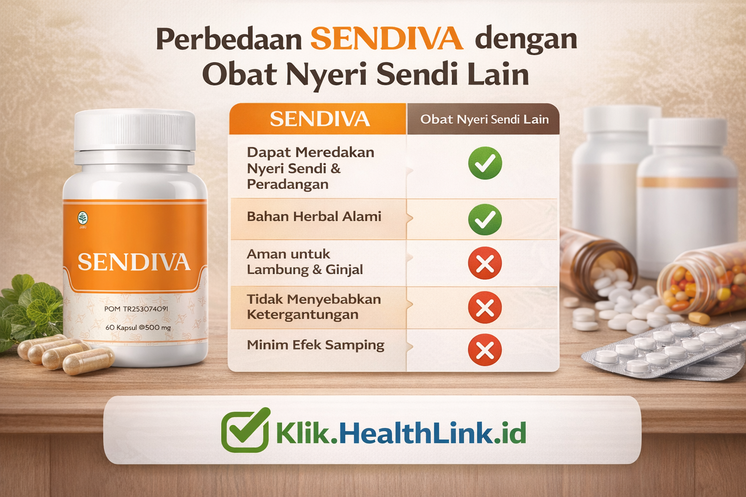 Perbedaan SENDIVA dengan Obat Nyeri Sendi Lain